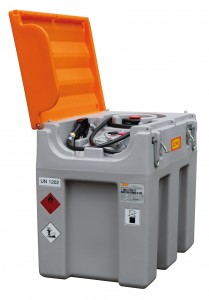 Mobiele dieseltank van Cemo met getoond met open deksel inhoud 600 liter