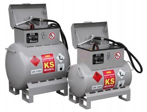 Benzinetank als mobiele stalen tank, voor benzine-transport 90 en 200 liter inhoud