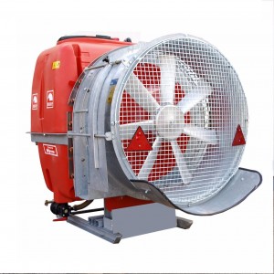 Fruitteeltspuit, driepuntsaanspanning   D32/D36, met axiaalblazer. met 32″ resp 36″ blazer,met PE tank, met 300/400/500/600 liter inhoud