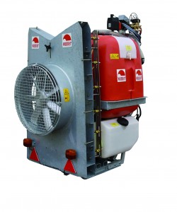 fruitteeltspuit DA 24 driepuntsaanspanning met axiaal-dwarsstroomblazer,driepuntsspuit met PE tank, met 300/400/500/600 liter inhoud