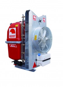 Fruitteeltspuit DAL 24 /DAL28  driepuntsaanspanning met Axiaal -dwarsstroomblazer en met GVK tank, met 200/300 liter inhoud