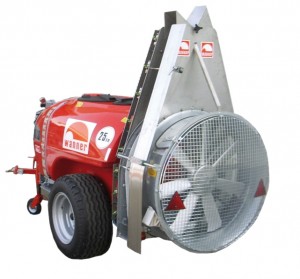 Fruitteeltspuit N-serie met axiaal-blazer met blazeropzetstuk N36GA en N42 GA met GVK tank