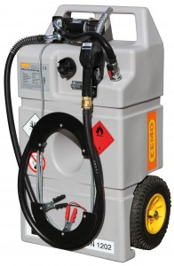 60 liter en 100 liter dieseltank op trolley voorzien van elektropomp.