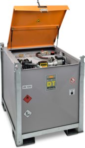 Dieseltank DT -Mobiel PRO ST 980 liter met stalen binnentank en stalen buitentank van 3 mm staalplaat